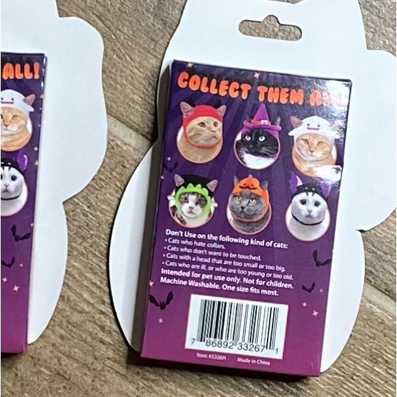 Spooky Set of Cat Hats Ghost Witch Devil - Picture 7 of 12